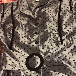 Dress Barn Black and Gray Polka Dot Blazer